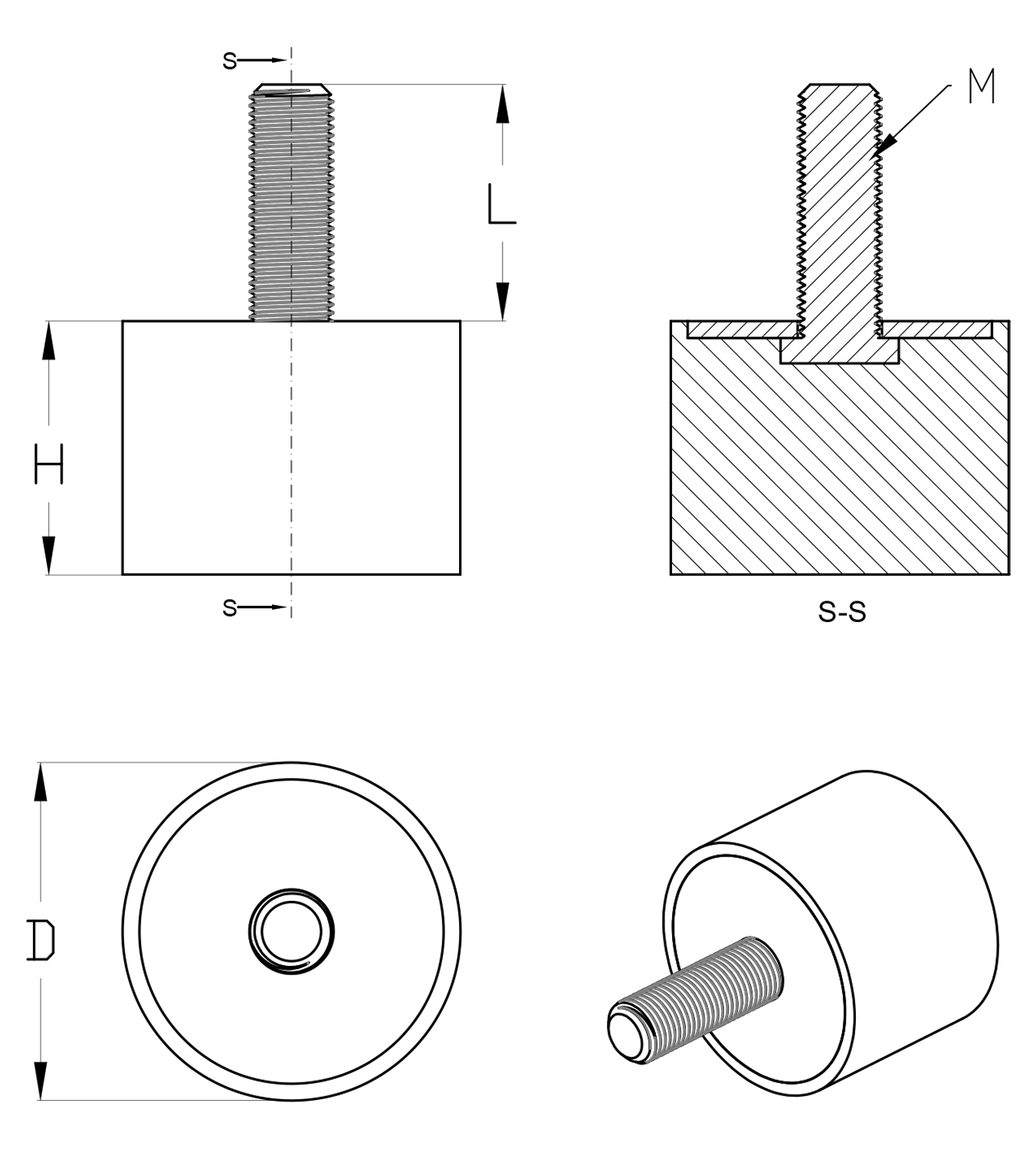 Amortiguador antivibratorio silentblock - ISC Plastic Parts