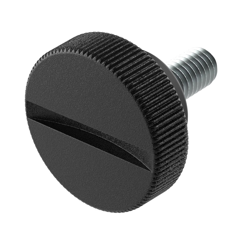 Bouton moleté mâle avec fente Bouton moleté mâle avec fente