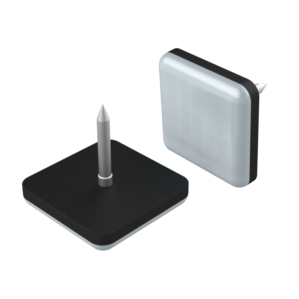 Square nail on glider with PTFE sliding base Square nail on glider with PTFE sliding base