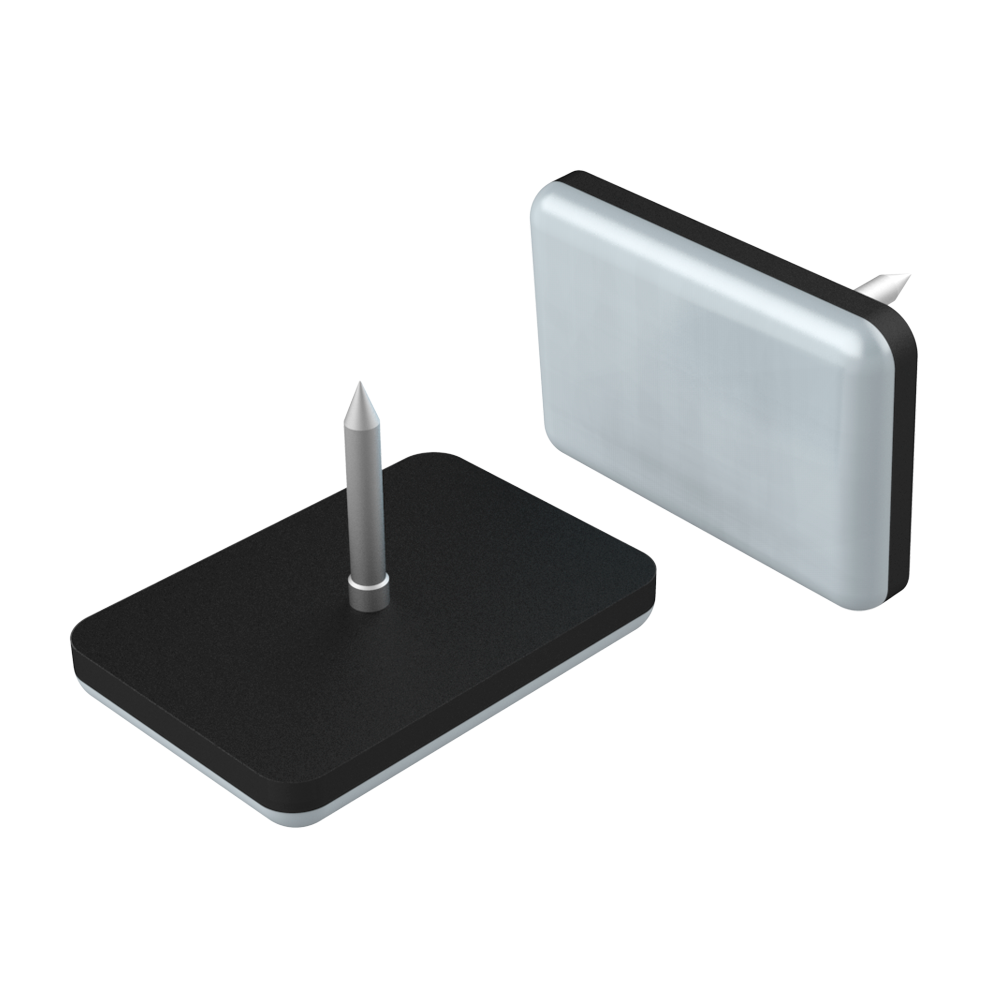 Rectangular nail on glider with PTFE sliding base Rectangular nail on glider with PTFE sliding base