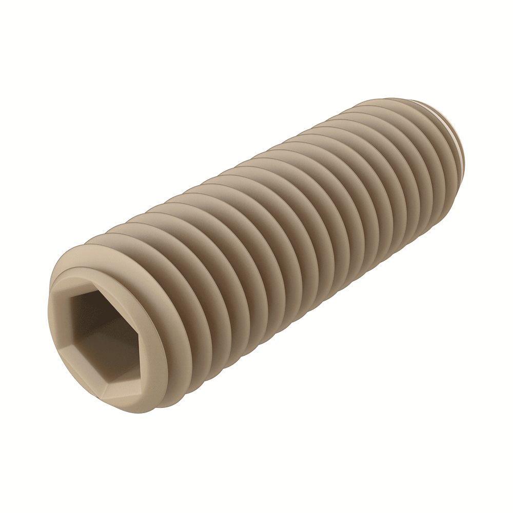 Parafuso sem cabeça com sextavado interno - PEEK / PC Parafuso sem cabeça com sextavado interno - PEEK / PC