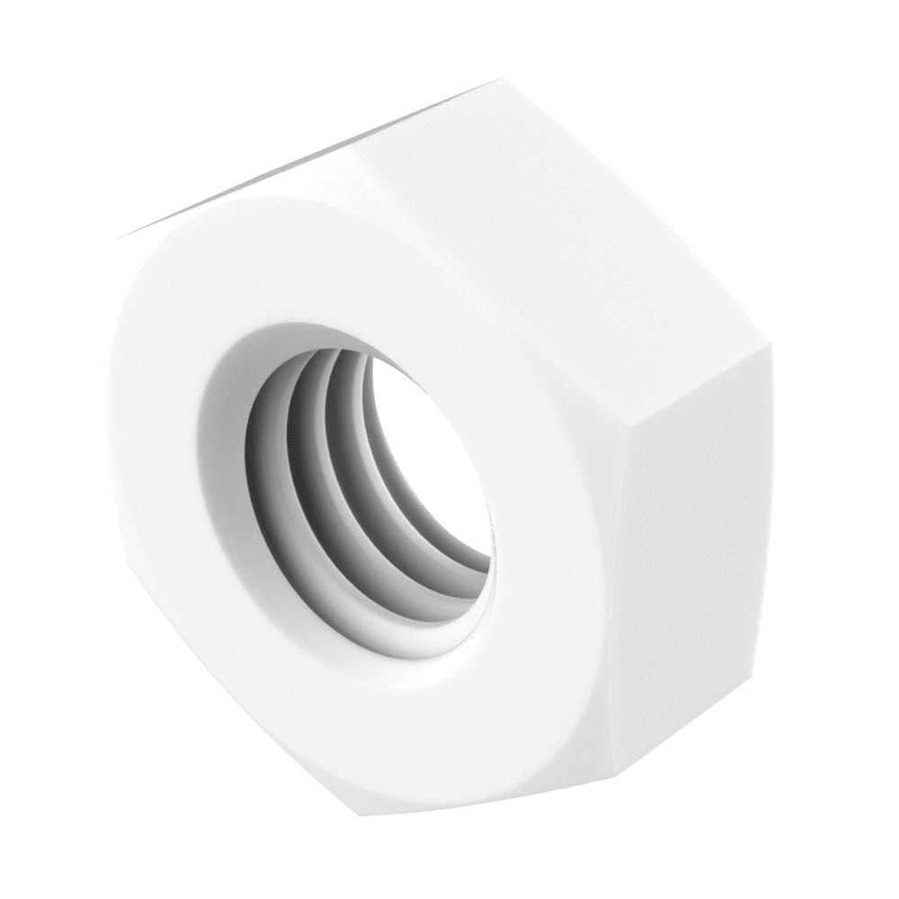 Porca hexagonal - RENY / PVDF / PEEK / PI / CERAMIC / PC / PFA / PP / PPS / PTFE / PEEGF Porca hexagonal - RENY / PVDF / PEEK / PI / CERAMIC / PC / PFA / PP / PPS / PTFE / PEEGF