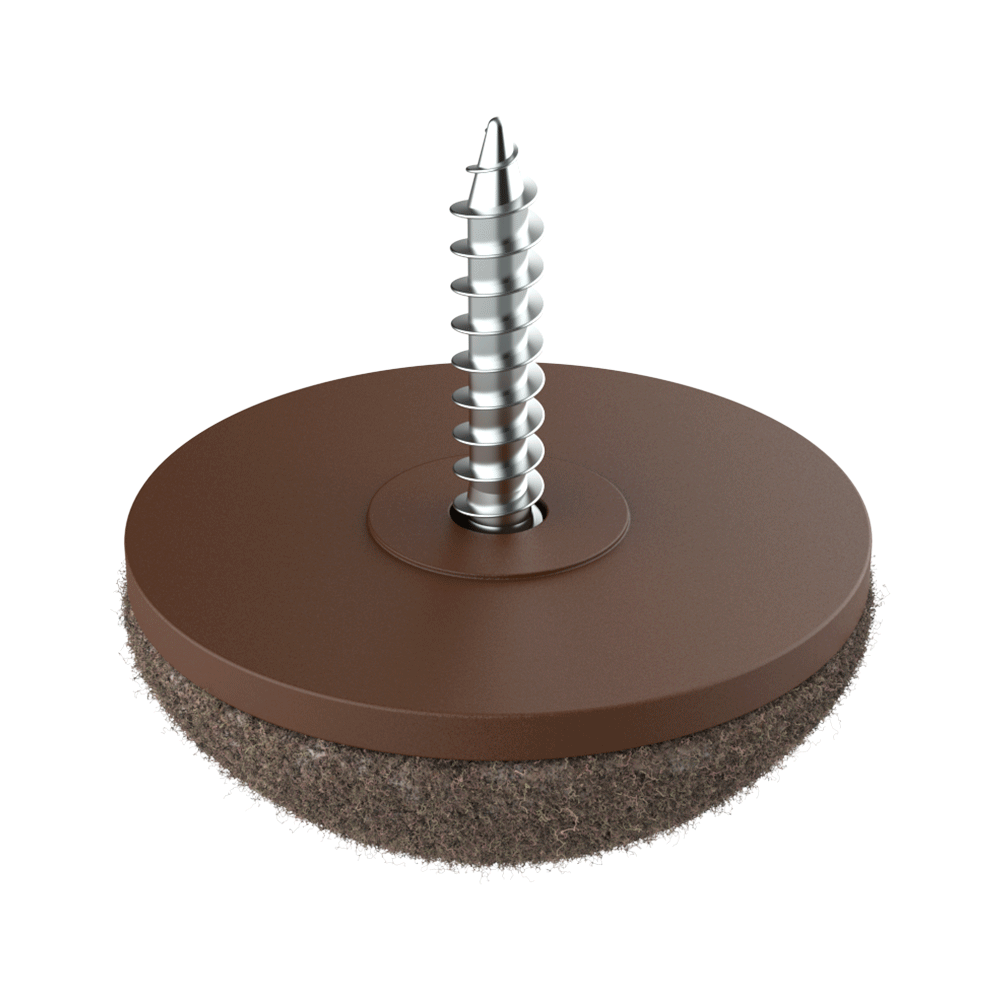 Runder Anschlag mit Schraube und sphärischer Filzbasis