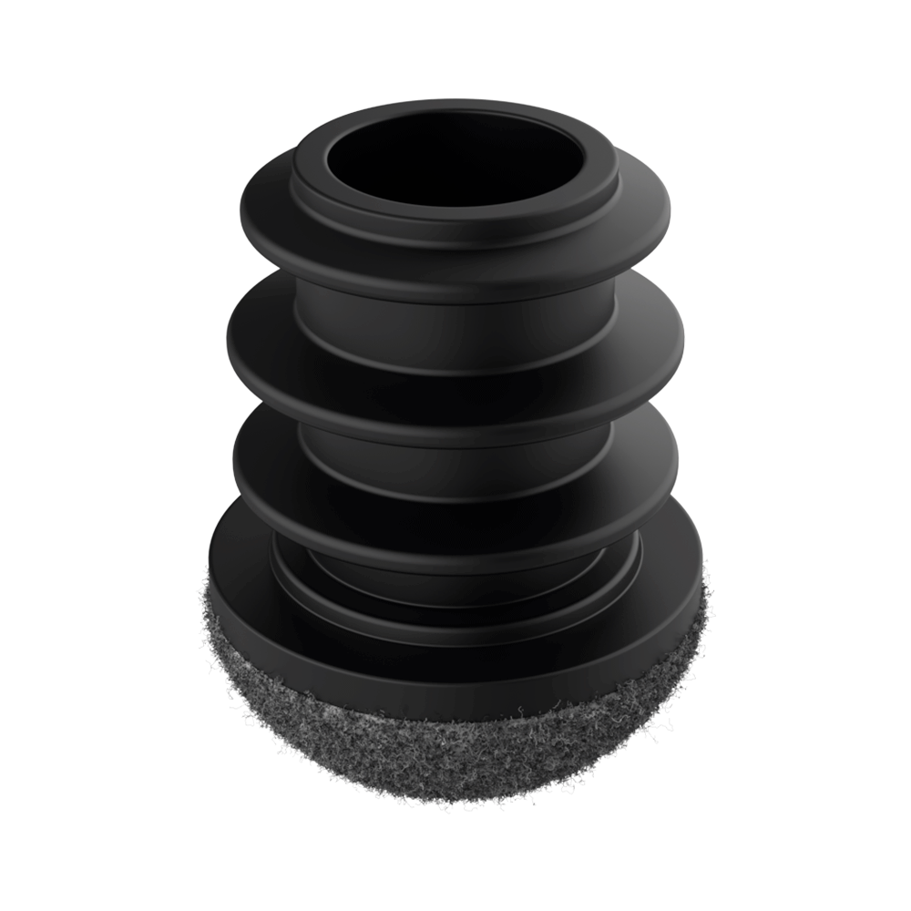 Endkappe für Rundrohr mit sphärischer Filzbasis