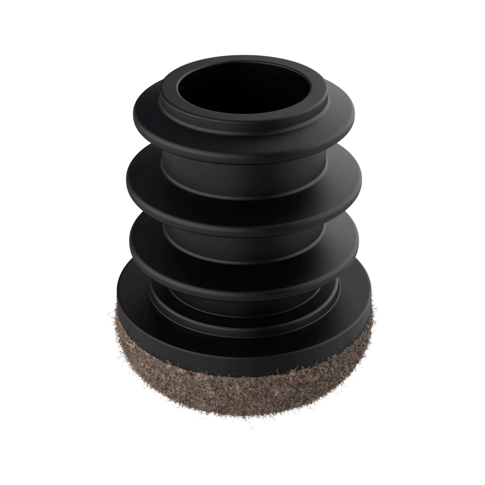 Endkappe für Rundrohr mit ovaler Filzbasis