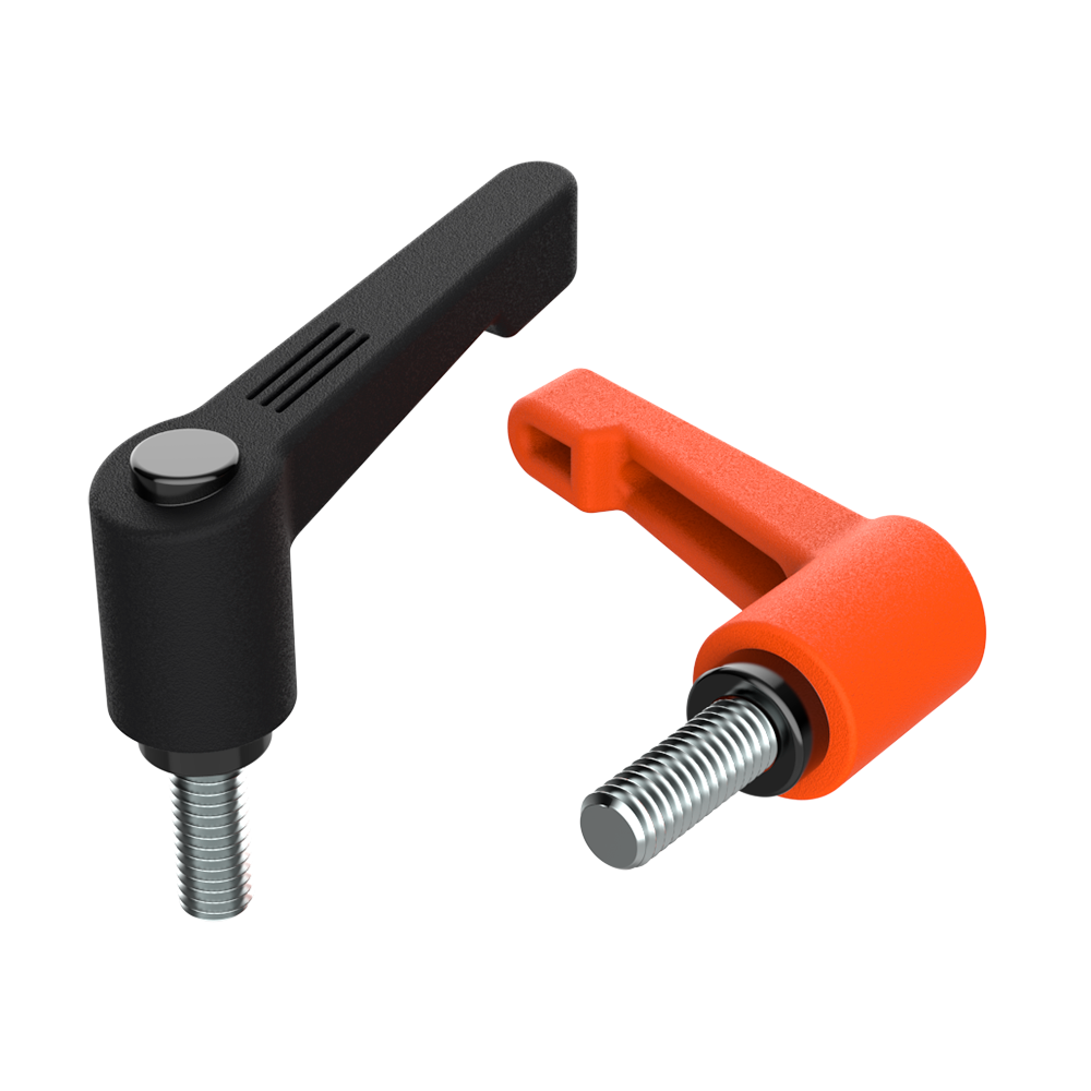 Male clamping lever with push button