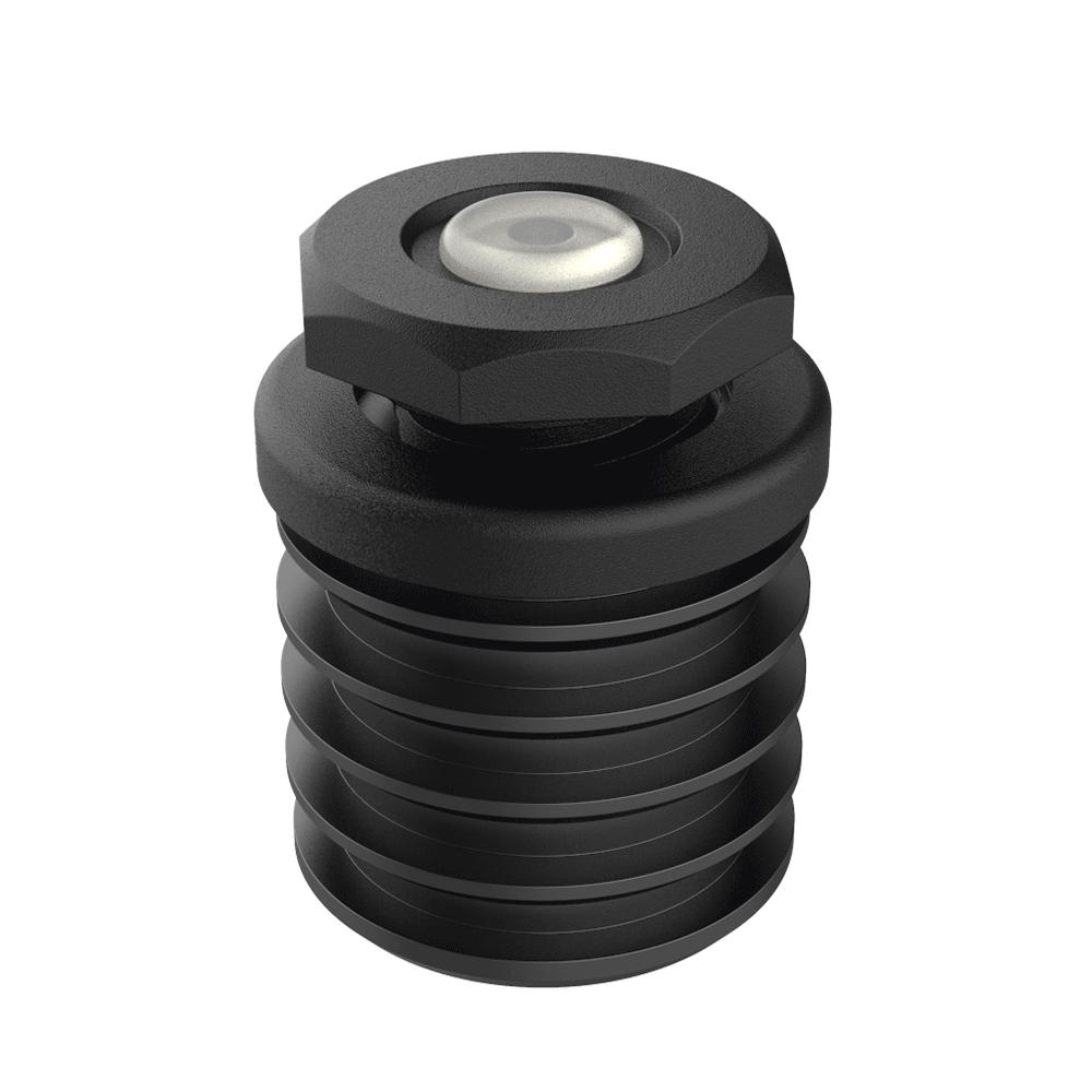 Adjustable foot with ribbed insert for round tubes and special bases Adjustable foot with ribbed insert for round tubes and special bases