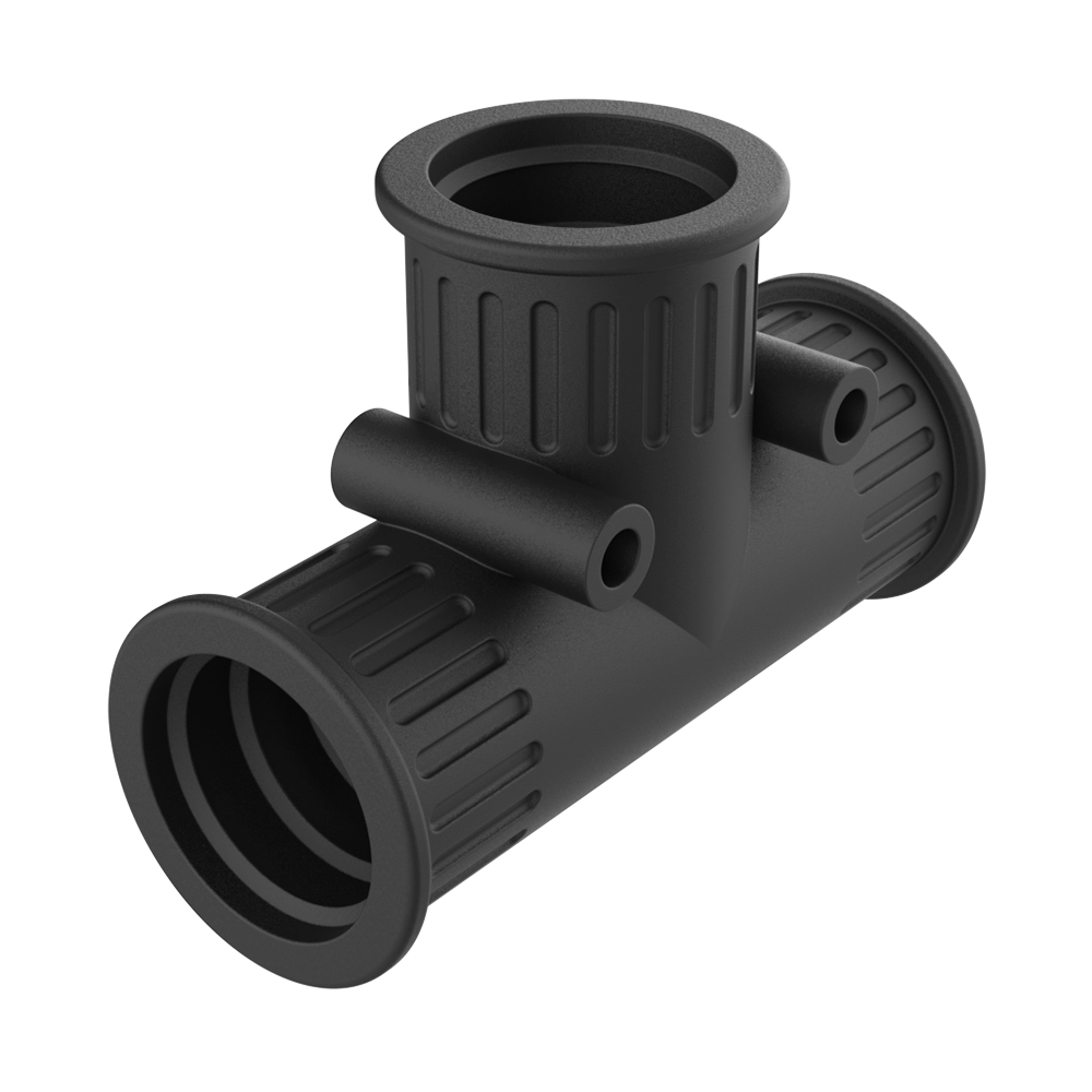 T-shaped sleeve for corrugated tube