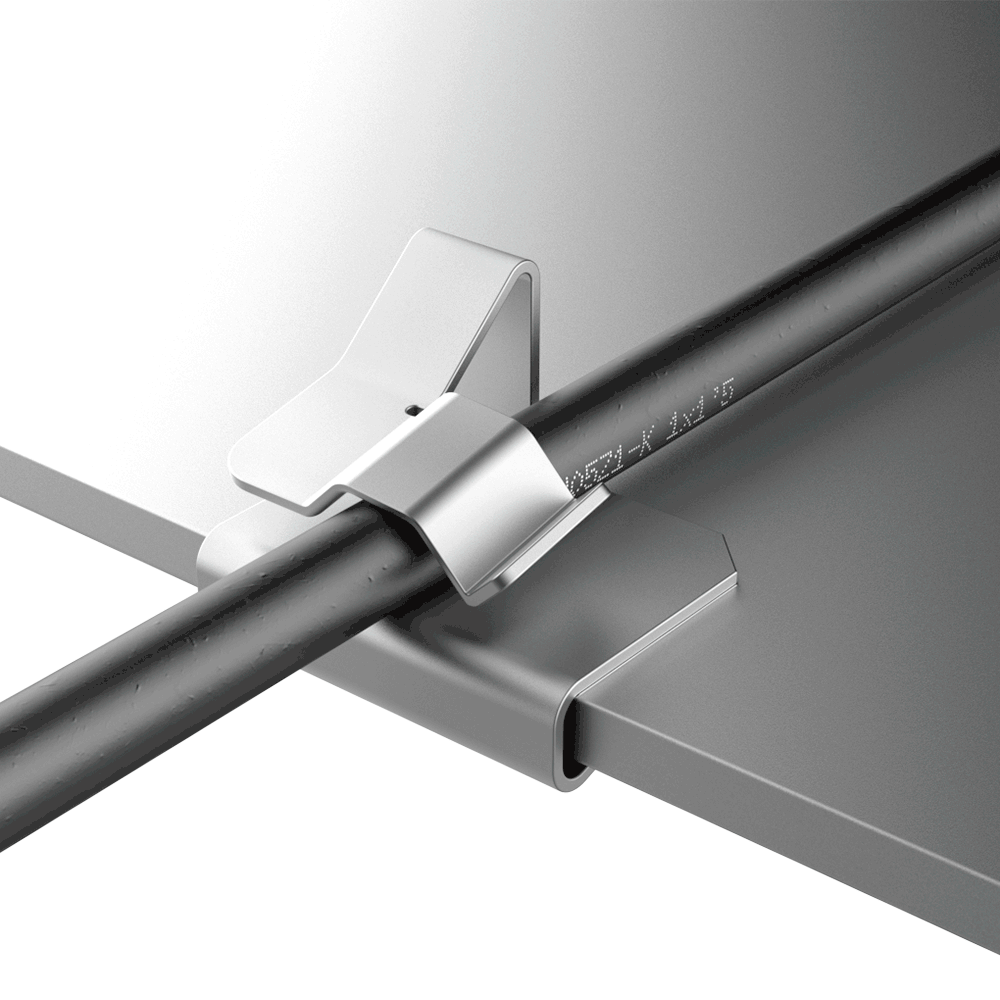 90º panel edge clip for homogeneous cables