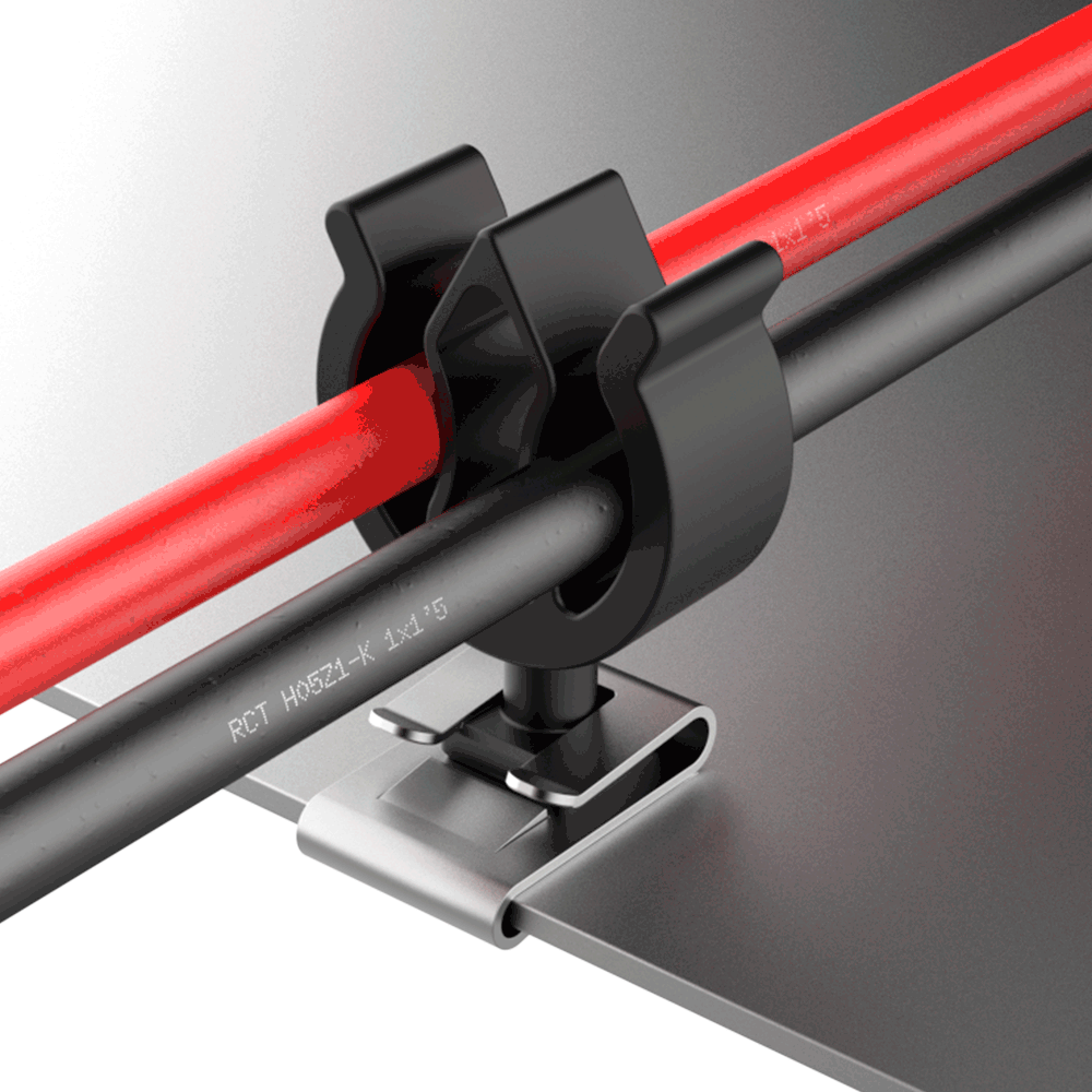 Modular clamp for two homogeneous cables