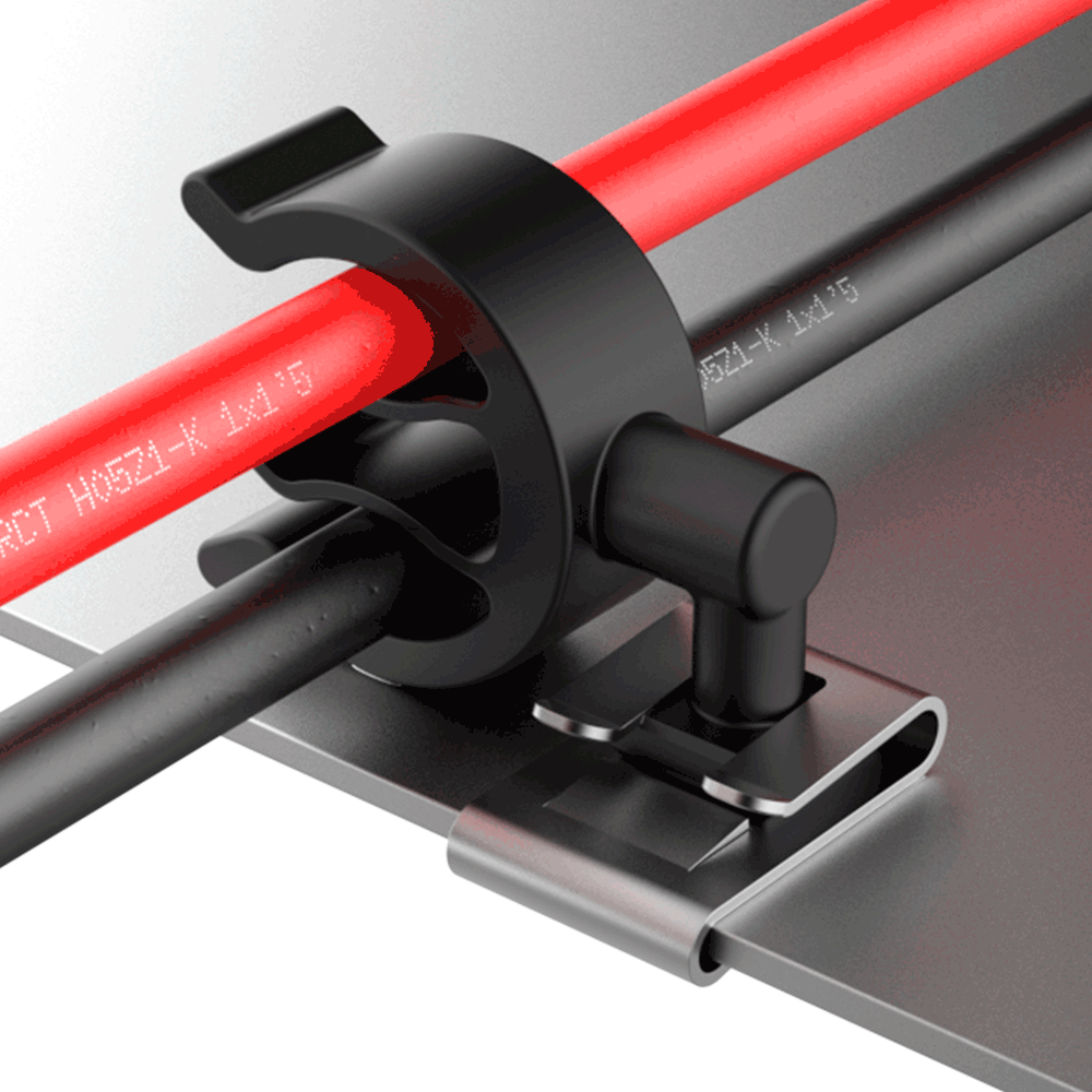 Modular clamp 90º for two homogeneous cables