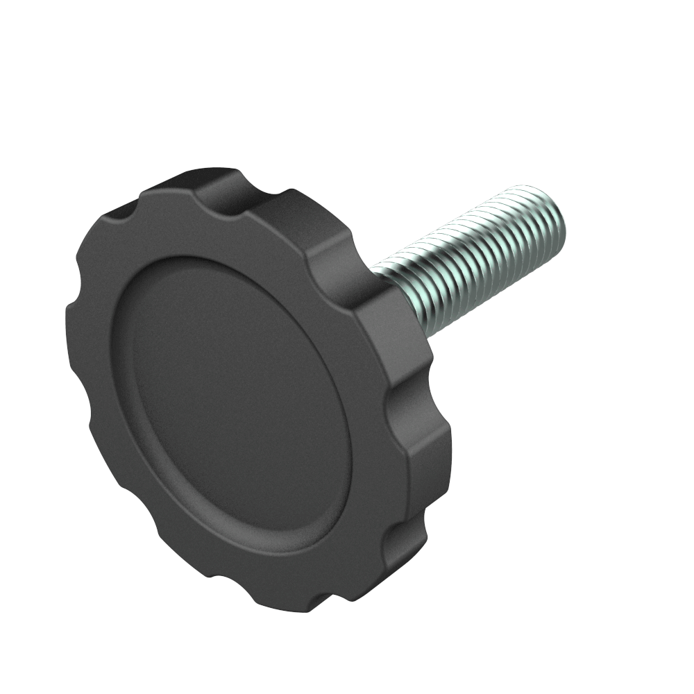 Bouton mâle moleté Bouton mâle moleté